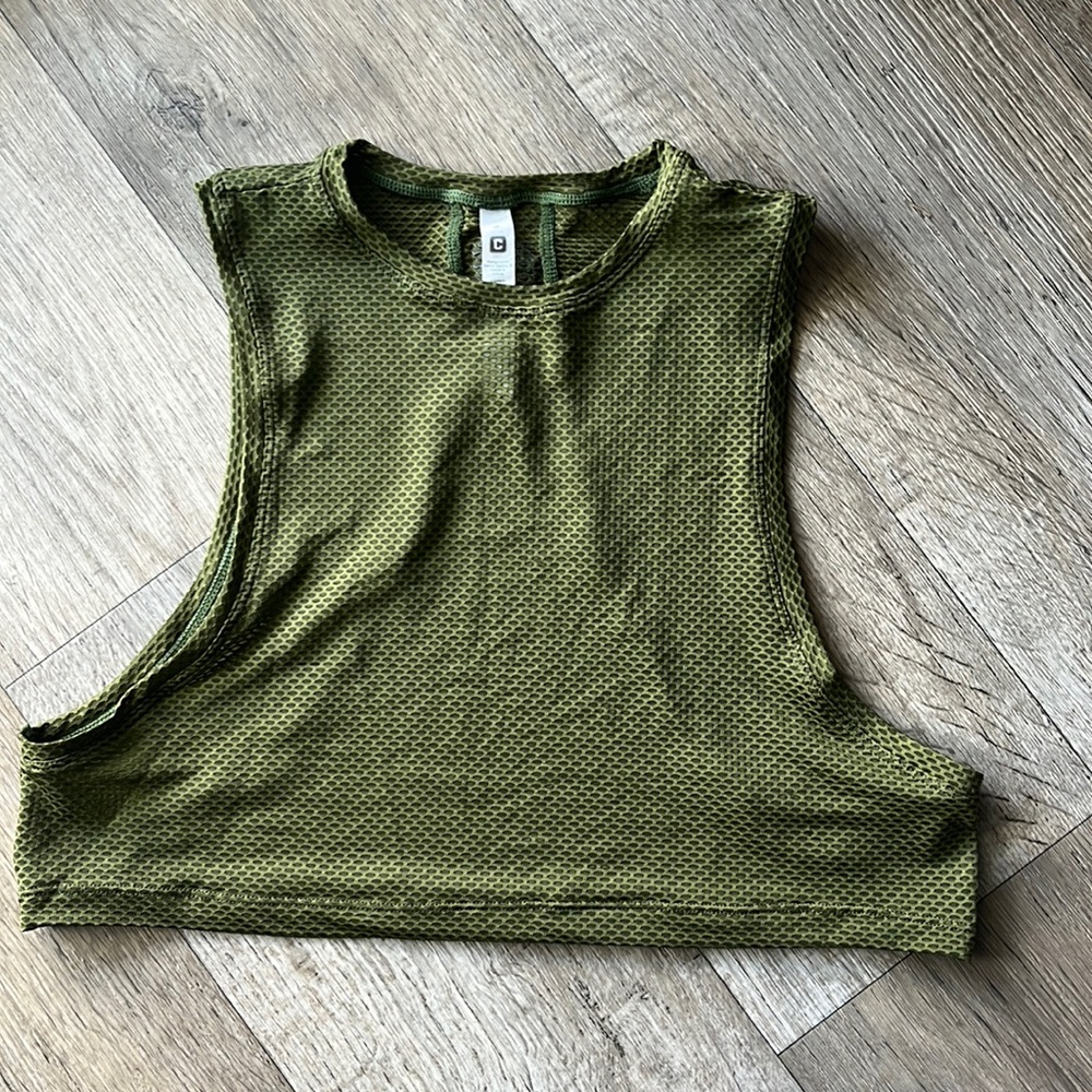 Chestee crop top mesh green and gold